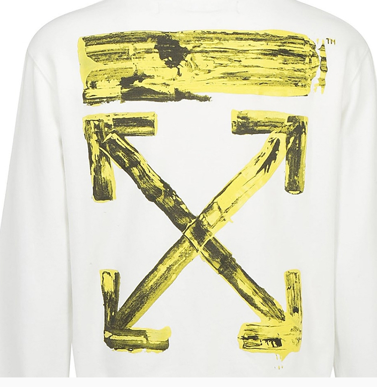 white/off white 21春夏 男装 服饰 棉质圆领后背箭头标识logo图案