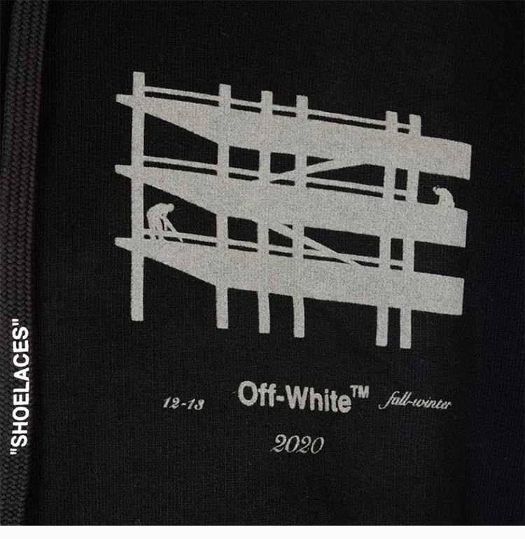 white/off white【20春夏】男裝 服飾 棉質連帽後背箭頭標識logo圖案