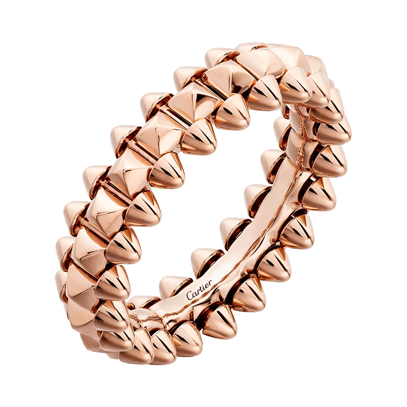 clash de cartier系列 18k金玫瑰金子弹头铆钉小号戒指/指环 b4229800