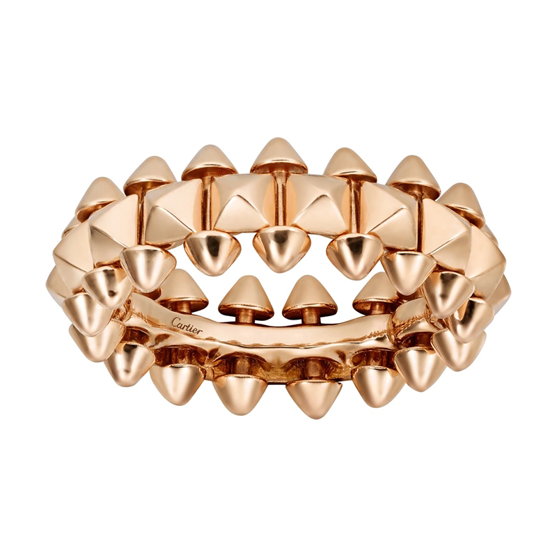 clash de cartier系列 18k金玫瑰金子弹头铆钉中号戒指 b4229900
