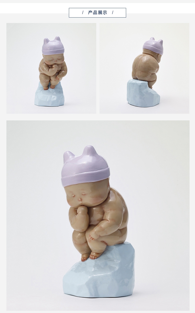 稀奇艺术 瞿广慈作品 《小小思想者》限量艺术品雕塑摆件礼物
