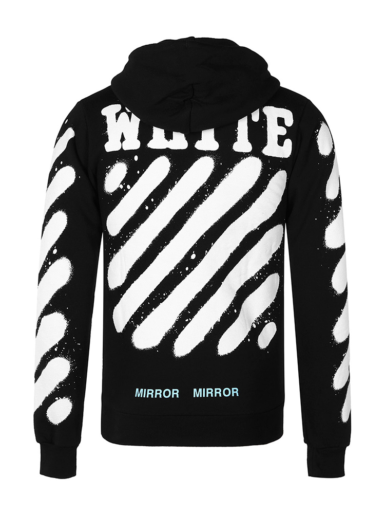 off-white/off-white卫衣男个性涂鸦泼墨百搭上衣服情侣款拉链帽衫连