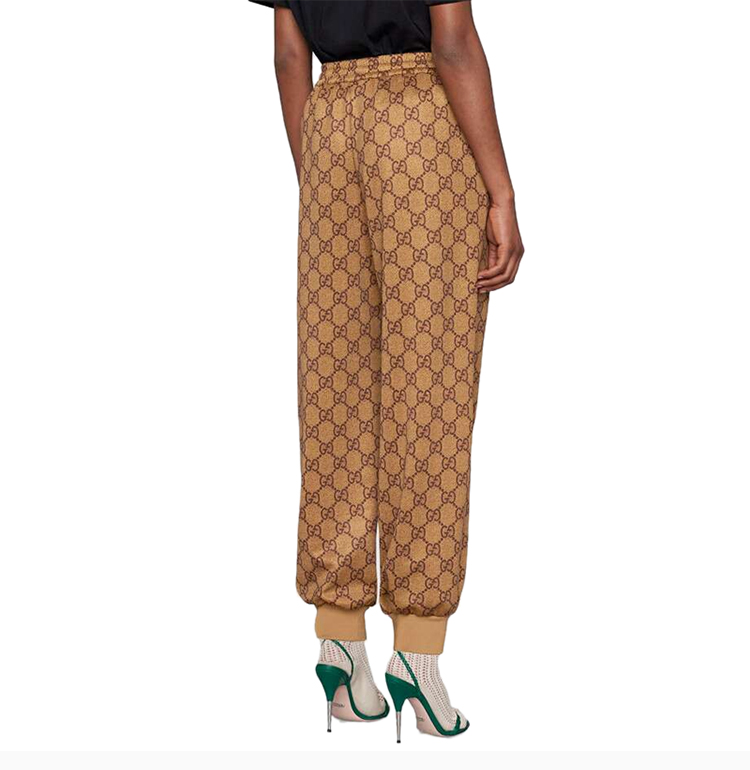 【包税】 gucci 古驰 女装 服饰 驼色logo印花图案收脚系绳显瘦女士