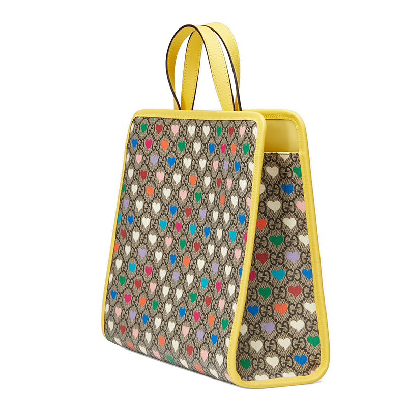 【包税】gucci/古驰 2020早春新款 儿童gg supreme帆布彩色桃心印花