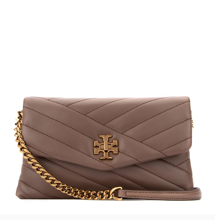 tory burch/汤丽柏琦 【20春夏新款】女士棕色小羊皮金属logo单肩包斜