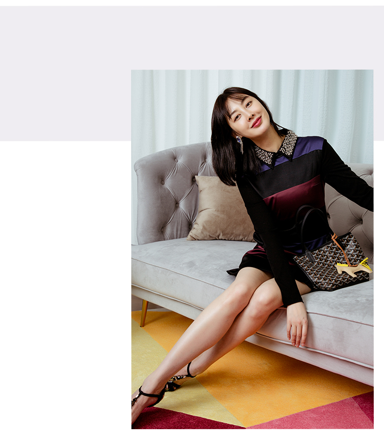 tracy chu/tracy chu 朱熙越设计师原创设计 女士连衣裙 拼色手工宝石