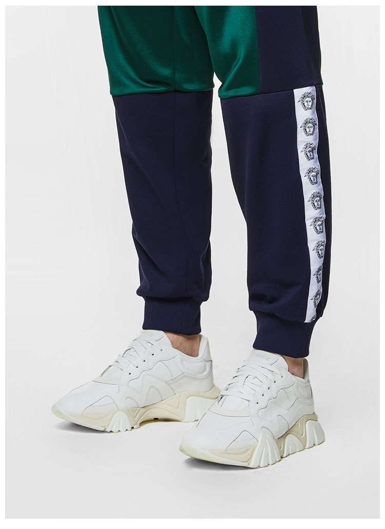 【ss20】20春夏versace/范思哲squalo系列男鞋白色男士休闲鞋 鲨鱼鞋