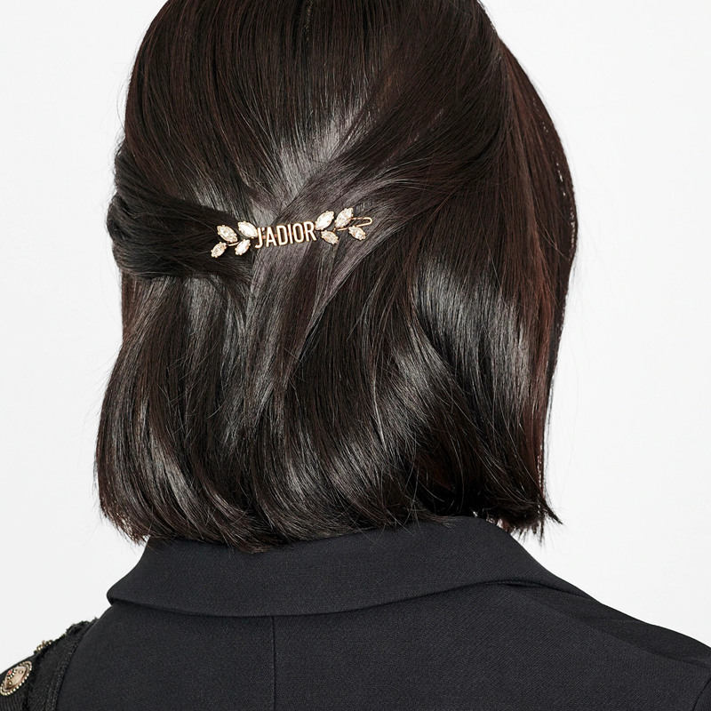 【包税】dior/迪奥 2020春夏新款jadior laurier 金属和水晶发夹 v
