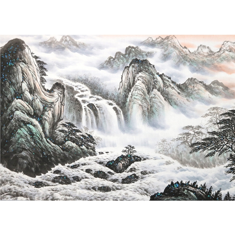 订制 赵亚军《富水长流》/176x66cm/传统水墨