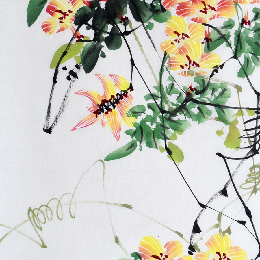 刘思蕊 《繁花似锦》/50x100cm/传统水墨