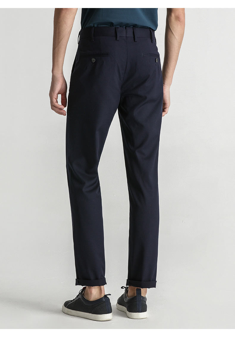 saint angelo/报喜鸟春季款商务时尚男士休闲裤 直筒中腰藏青色青年长