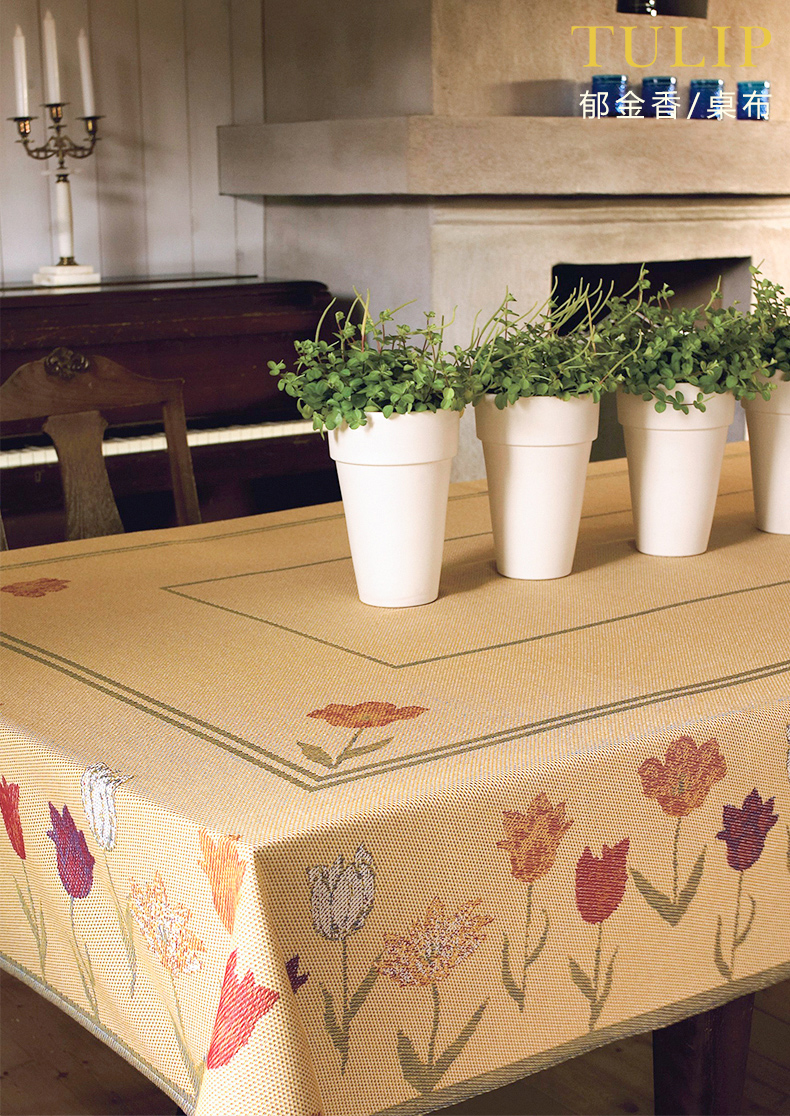 ekelund瑞典设计纯棉桌布美式田园郁金香桌布