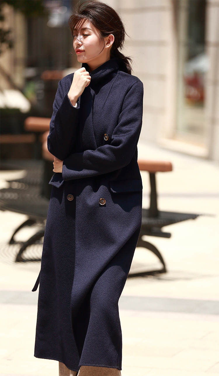 geleistory/geleistory秋冬新款青果领显瘦气质水波纹双