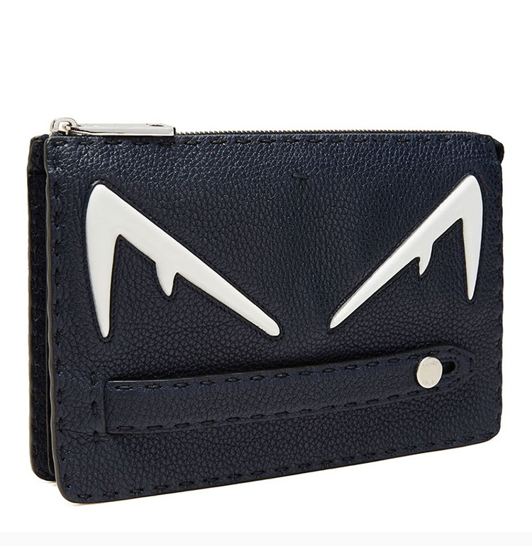 fendi 芬迪 男士深蓝色黑色小怪兽手拿包 7va350-a80k-f17he