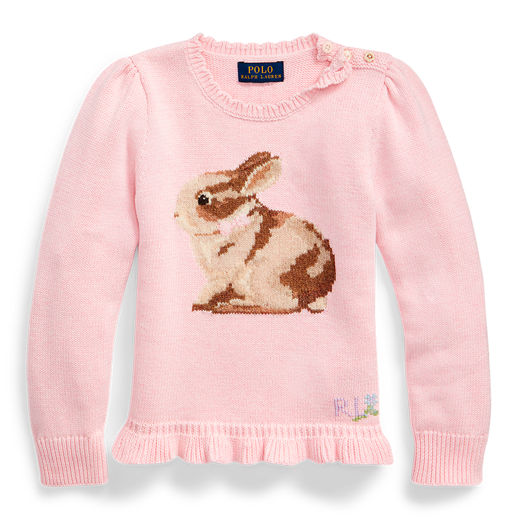 polo ralph lauren女童2020年春季小兔图案混纺毛衣32853【优先顺丰