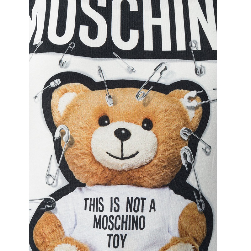 moschino(莫斯奇诺) 白色棉质小熊印花女士短袖t恤 s