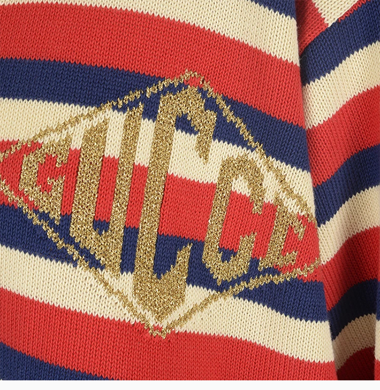 gucci 古驰 20春夏 女装 服饰 红色棉质时尚条纹 女士针织衫毛衣