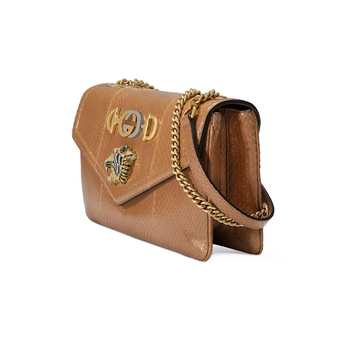 gucci 20春夏女士rajah系列蛇皮中号肩背包 537241 lyqdx 2865 一周