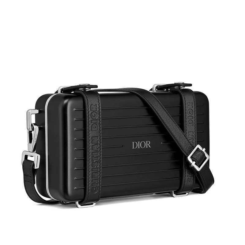 【包税】dior/迪奥 rimowa合作限量款 黑色铝拼接小牛皮斜挎单肩箱子