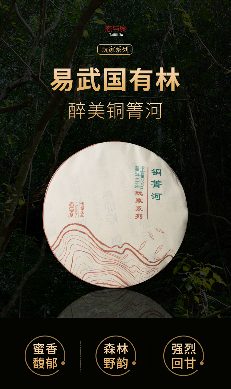 態與度普洱茶 銅箐河生茶 2020年雲南頭春古樹純料茶餅200g