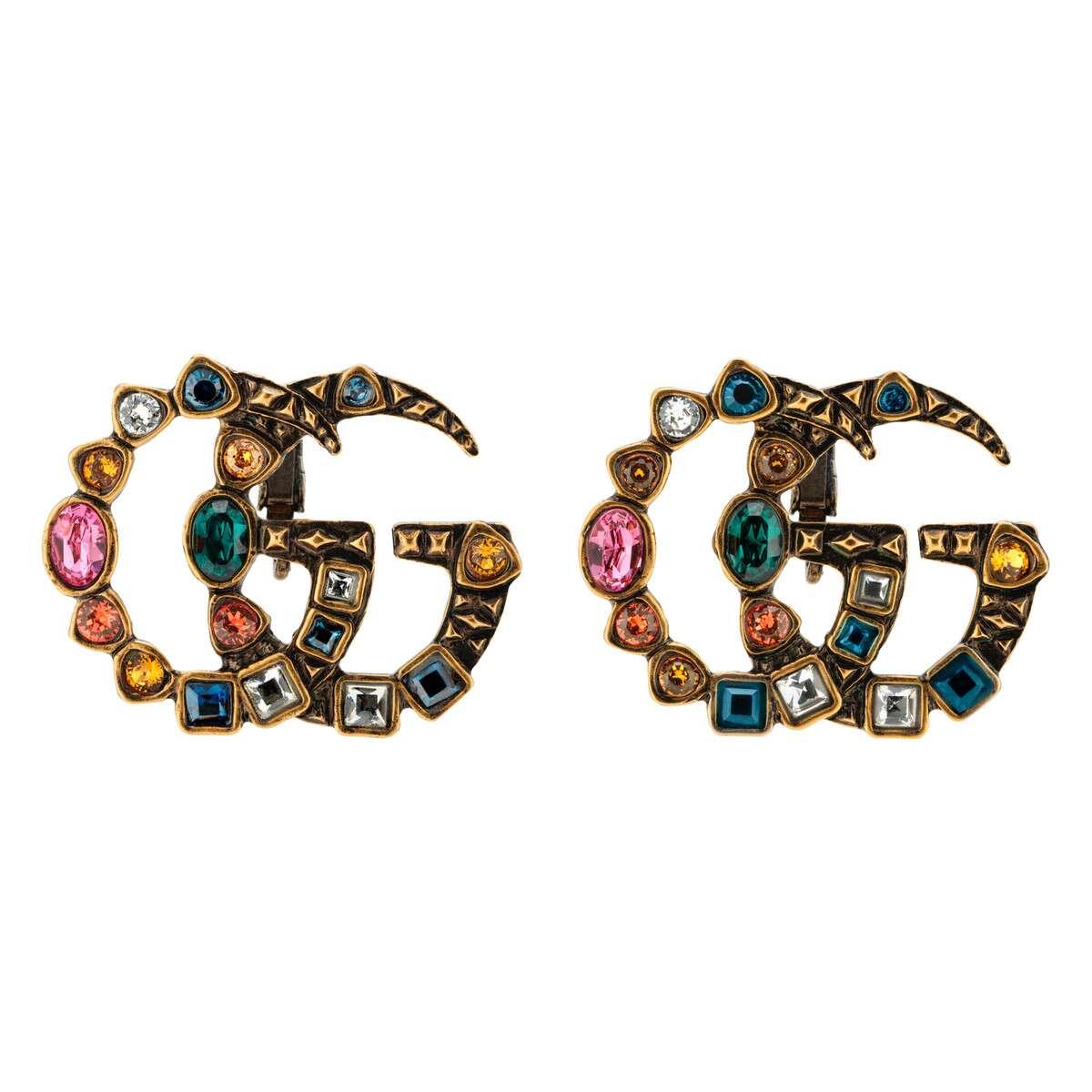 【gucci古驰 耳环】gucci 20春夏女士水晶双g耳环 605785 i7486 8512