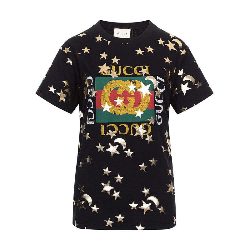gucci/古驰女士棉质圆领短袖t恤492347xjbh5gucci环绕大logo