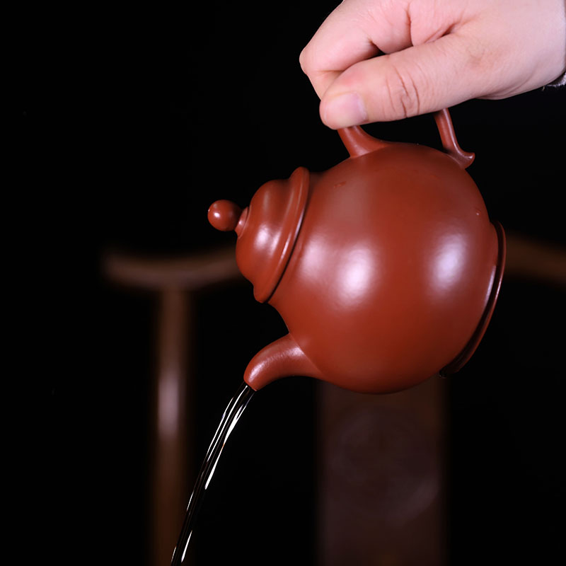 林天强老师全手工紫砂壶朱泥壶小口潘壶