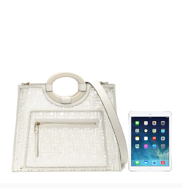 fendi/芬迪 20春夏 女士pvc透明双f印花手提袋手提包