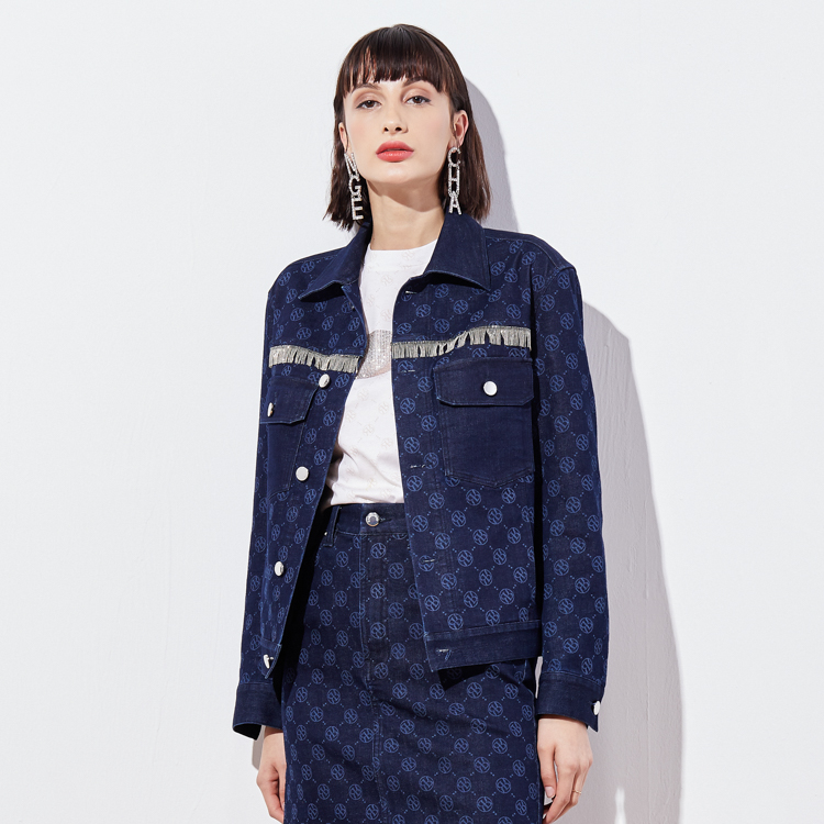rare 牛仔休闲夹克 满版水洗印 女士夹克 verri/verri
