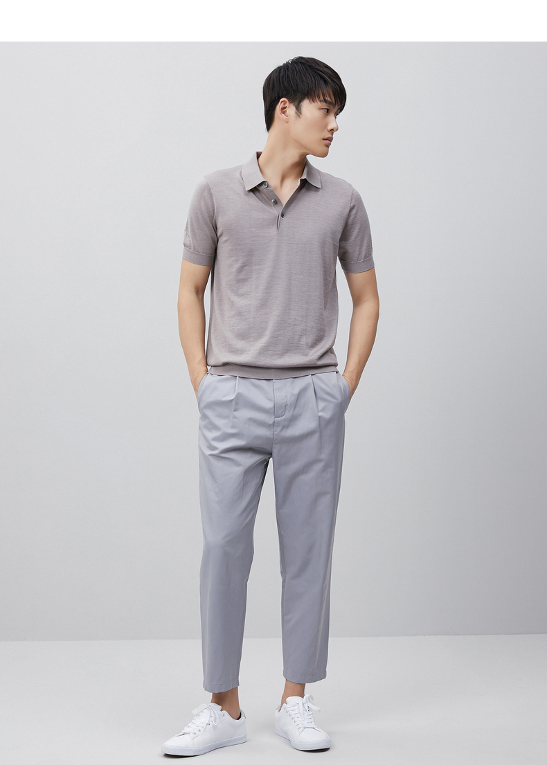 erdos/鄂尔多斯 男装 20新款 早秋 商务休闲 短袖t恤 男士短polo