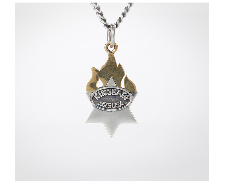 kingbaby/kingbaby 火焰合金六芒星项链