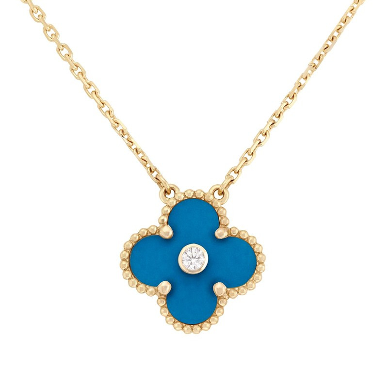【Van Cleef & Arpels梵克雅宝 项链】Van Cleef & Arpels/梵克雅宝 圣诞限量款Vintage 蓝色天体瓷镶钻四叶草项链 VCARP46000【正品 价格 图片 【Van Cleef & Arpels梵克雅宝 项链】Van Cleef & Arpels/梵克雅宝 圣诞限量款Vintage 蓝色天体瓷镶钻四叶草项链 VCARP46000【正品 价格 图片