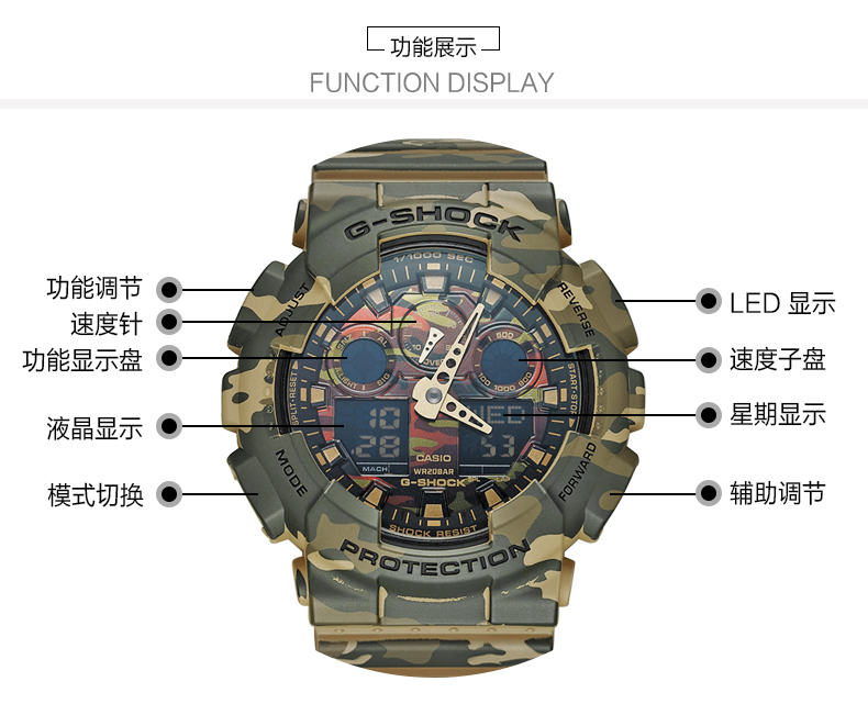 CASIO/卡西欧男表 G-SHOCK多功能运动防水男士手表