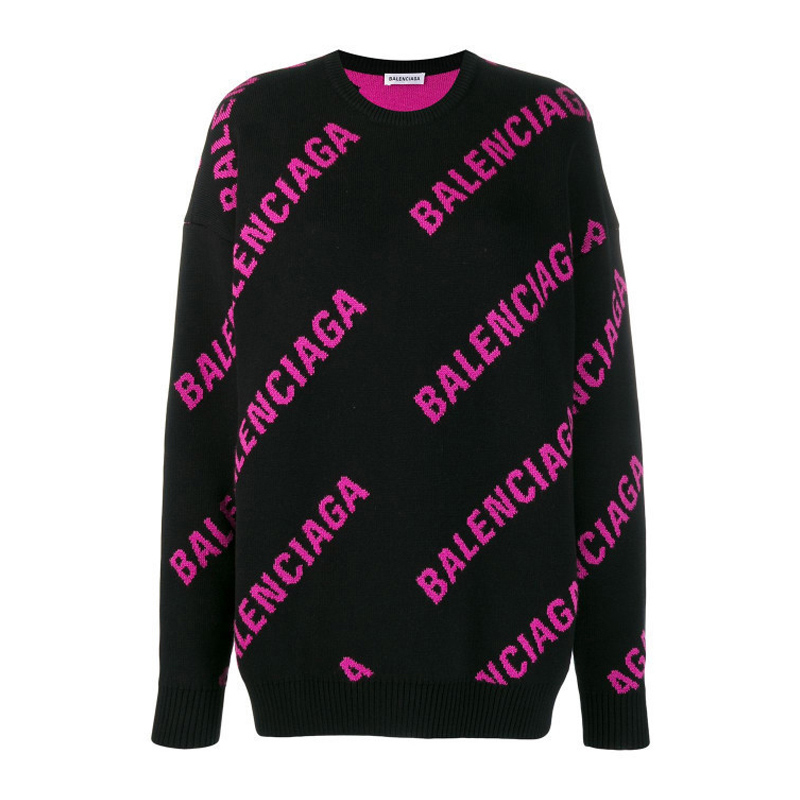 balenciaga/巴黎世家 女士黑色字母logo棉质卫衣 [570822-t3153-8068