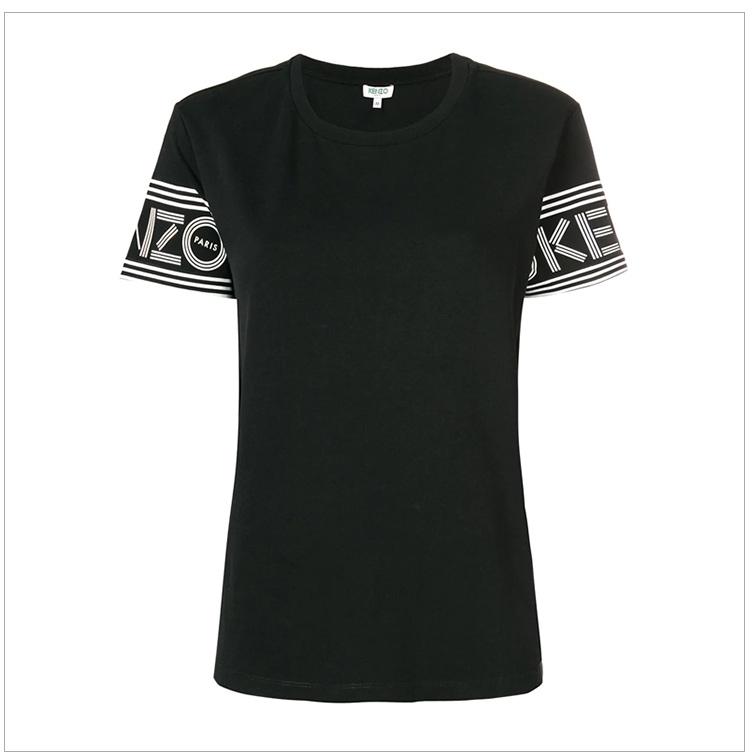 女装 服饰 棉质logo撞色印花袖标时尚休闲半袖女士短袖t恤kenzo徽标