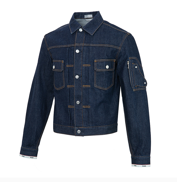 dior/迪奥 20春夏男装 服饰 蓝色棉质翻领短款牛仔