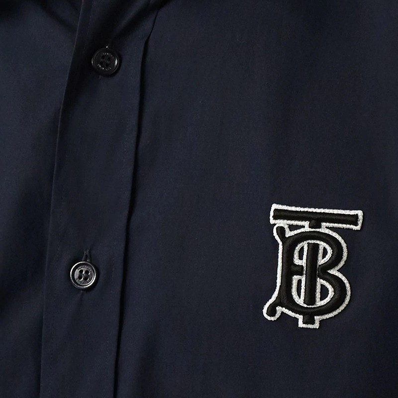 burberry/博柏利 男装衬衫20春夏新款monogram 男士黑色条纹b标图案