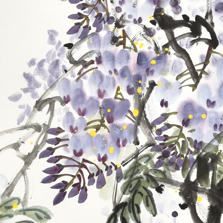 订制 董江萍《紫雪翠幄》 /69x138cm/传统水墨