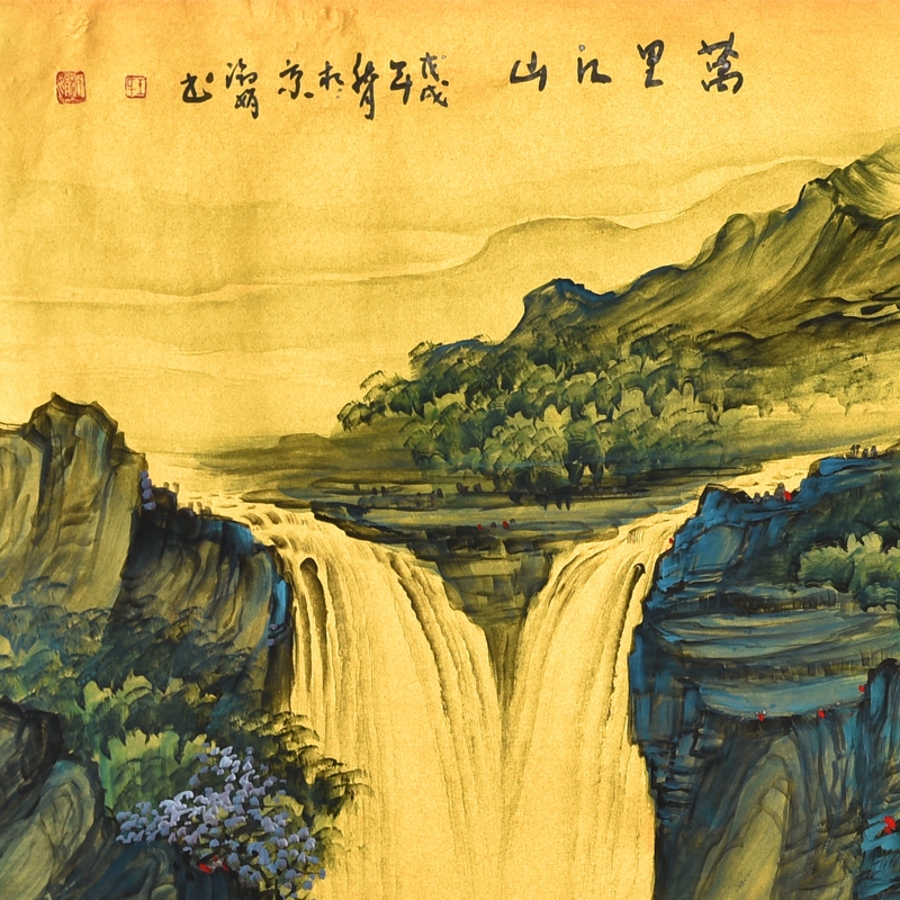 王淑娟《万里江山》 /180x70cm/传统水墨