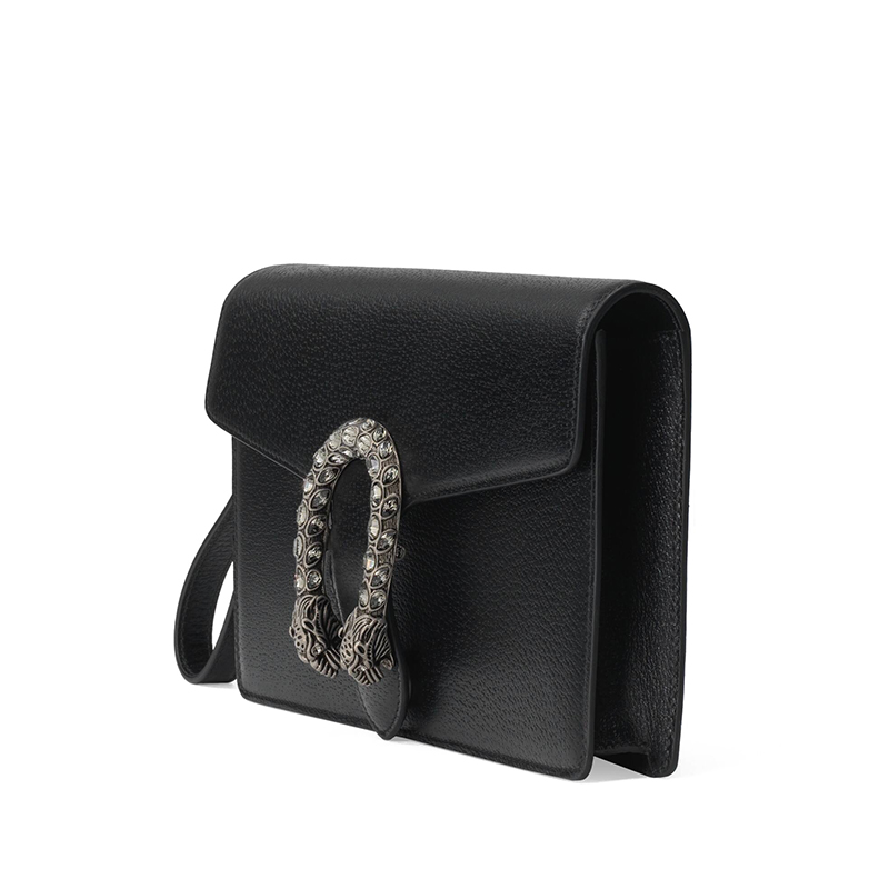 【包邮包税】gucci/古驰 2020春夏新款 dionysus系列 黑色粒面小牛皮