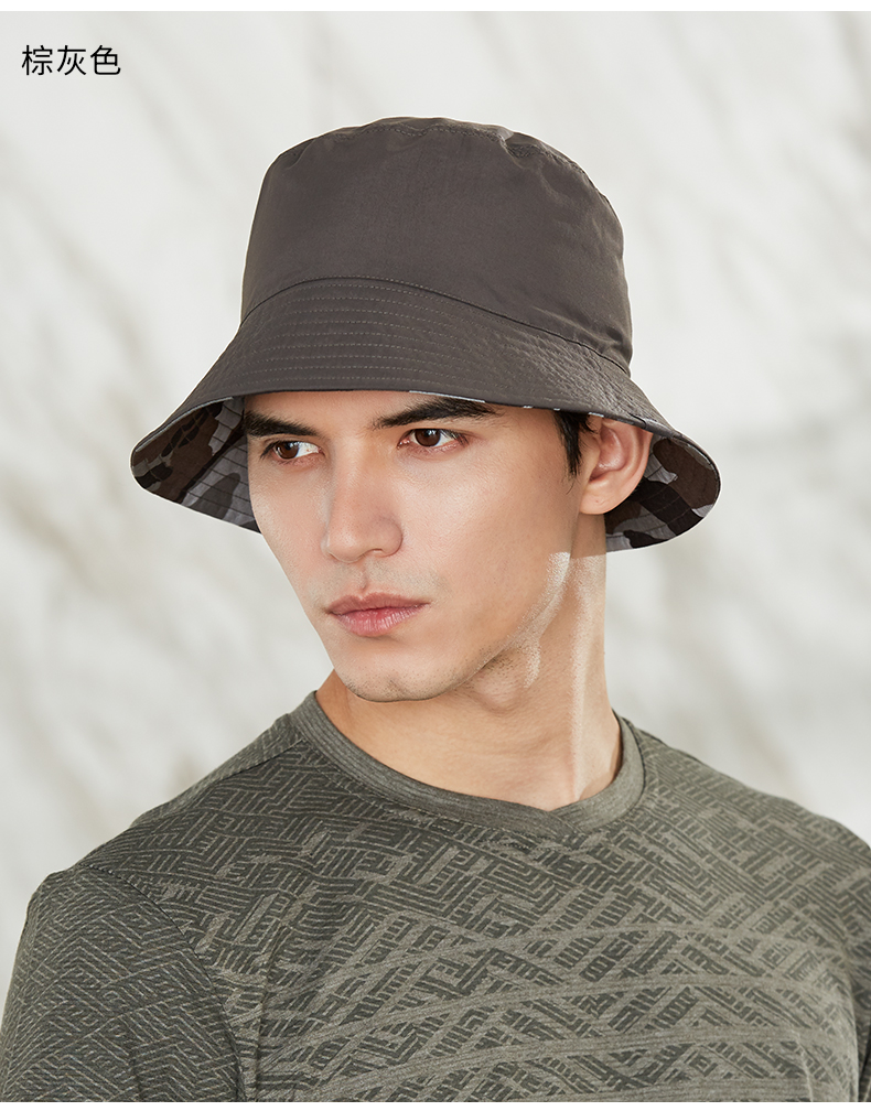 kenmont/卡蒙可折迷彩渔夫帽短檐男双面戴太阳帽男遮阳帽夏季防晒防