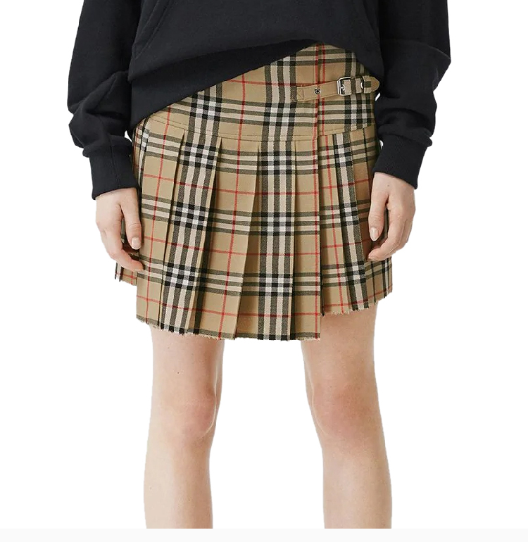 【BURBERRY博柏利 女士半身裙】BURBERRY/博柏利 女装 服装 米色经典Vintage格纹女士短裙 8025832【正品 价格 ...