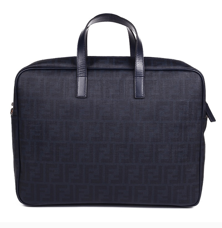 【包税】fendi/芬迪 男士棕色帆布经典logo印花单肩斜挎包手提包公文