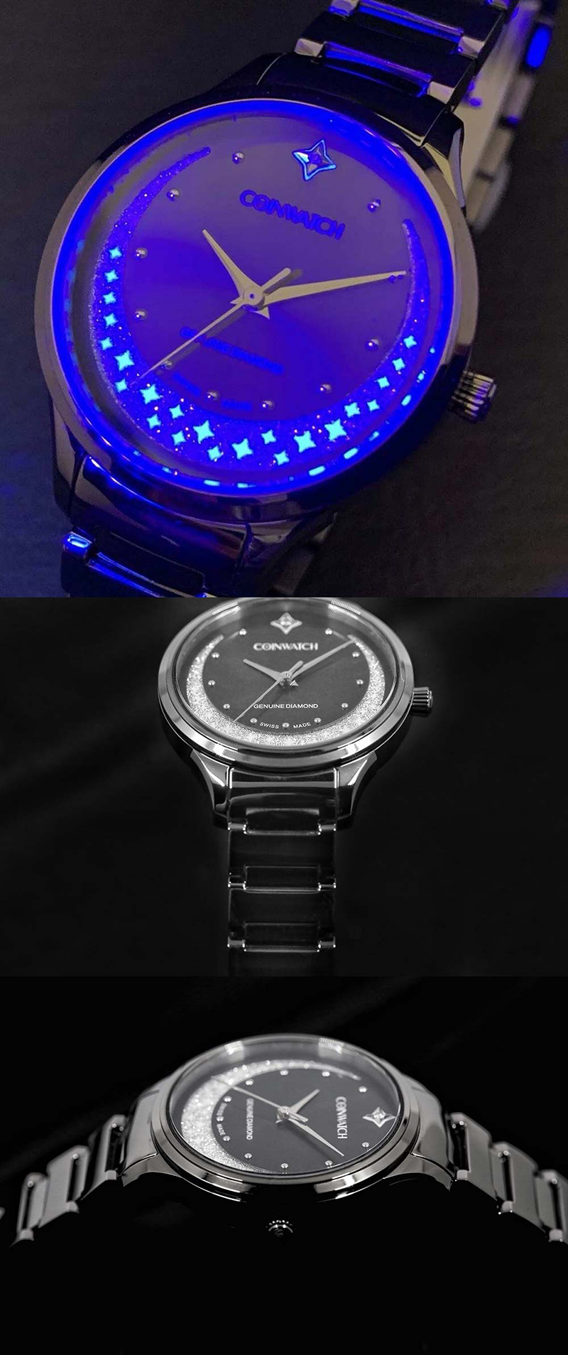 COINWATCH/瑞士科因沃奇伊莎系列C202GBK浩瀚星空女士夜光腕表