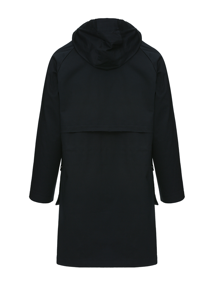 ehe/ehe春夏藏青色时尚连帽复古大口袋风衣男士风衣