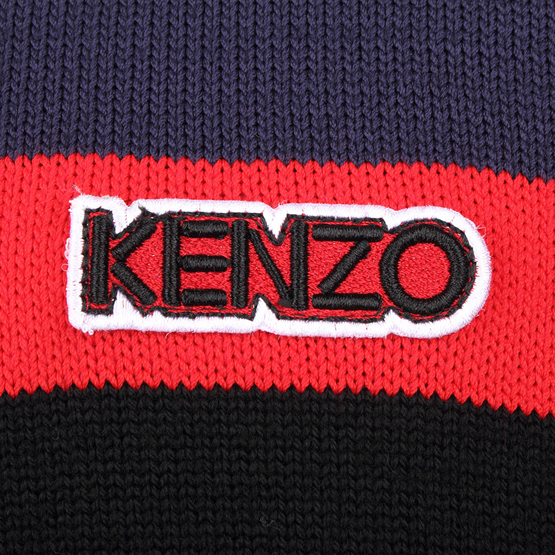 kenzo/高田贤三 时尚休闲羊毛混纺logo刺绣男士条纹长袖针织衫毛衣 f
