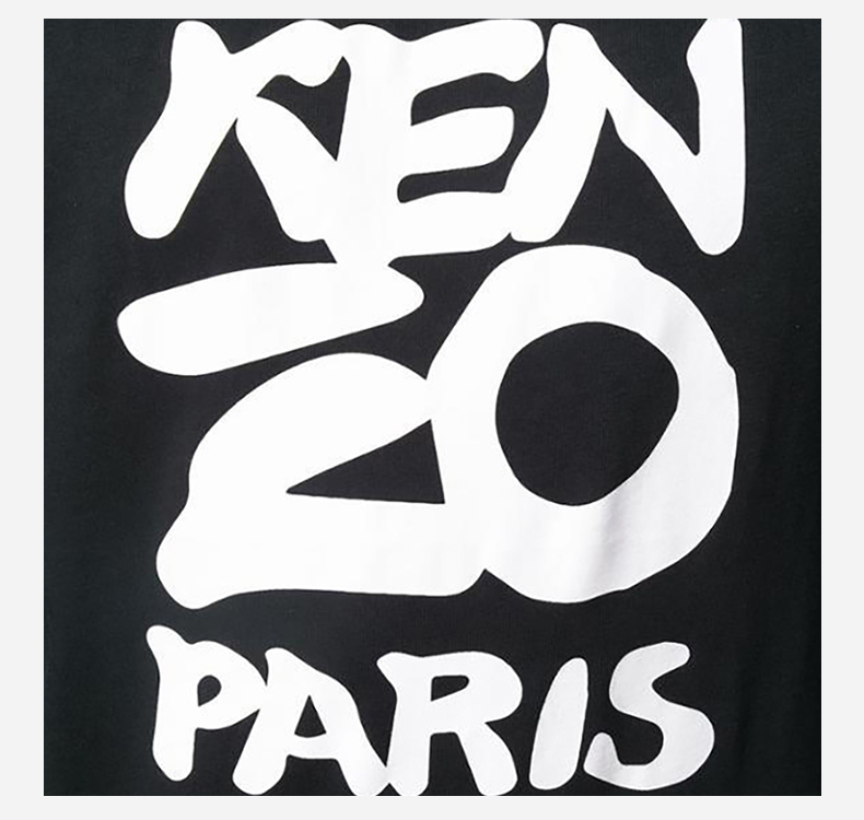 kenzo/高田贤三 男士黑色棉质logo图案短袖t恤 男士短袖t恤 fa55ts