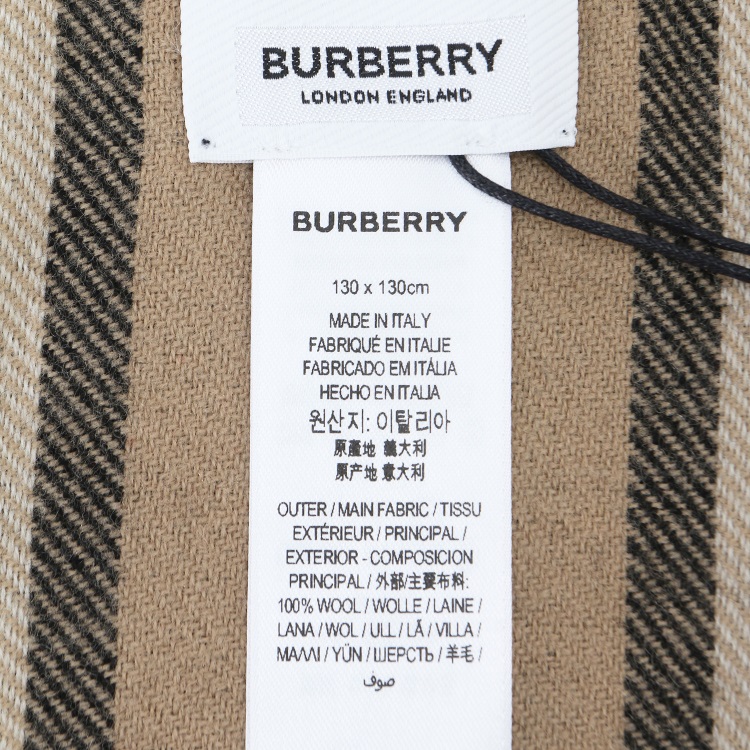 【2019秋冬】BURBERRY/博柏利  女士黑色条纹披肩 围巾/披肩披肩 80184961