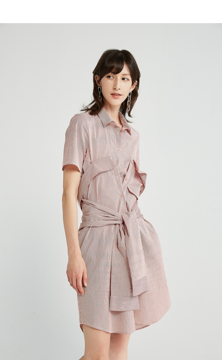 dazzle地素春夏新款个性条纹衬衫拼接式连衣裙 裙装 女士裙装 女装2