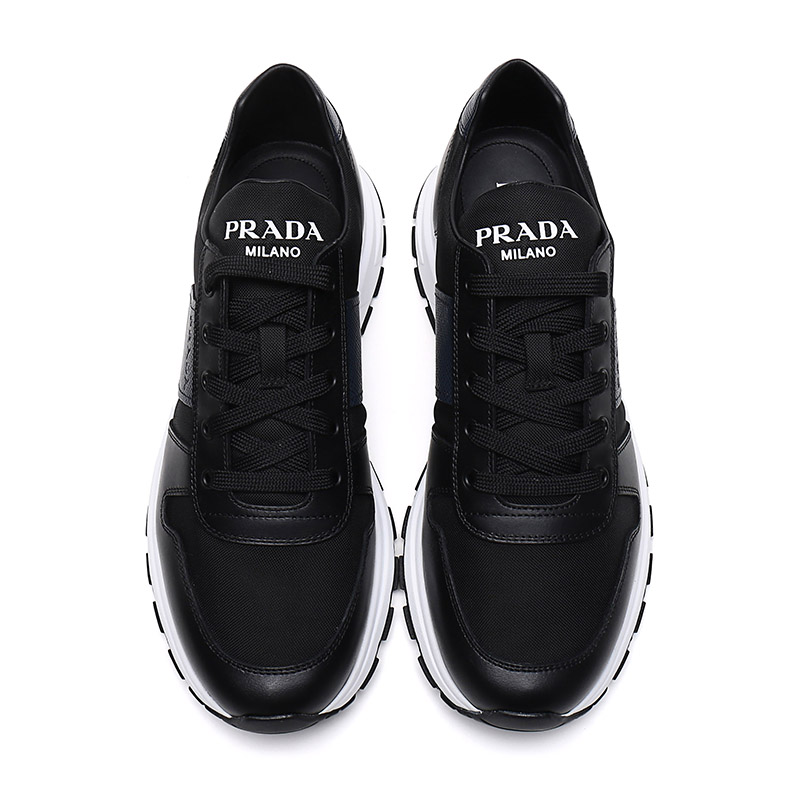 prada/普拉达20春夏男士织物配皮系带运动鞋4e34633l1kfg000